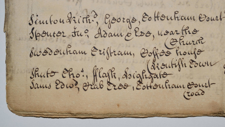 Colour photo of part of a page of handwritten text