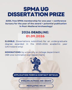 Poster advertising the SPMA undergraduate dissertation prize for 2026, deadline 1 September 2026.